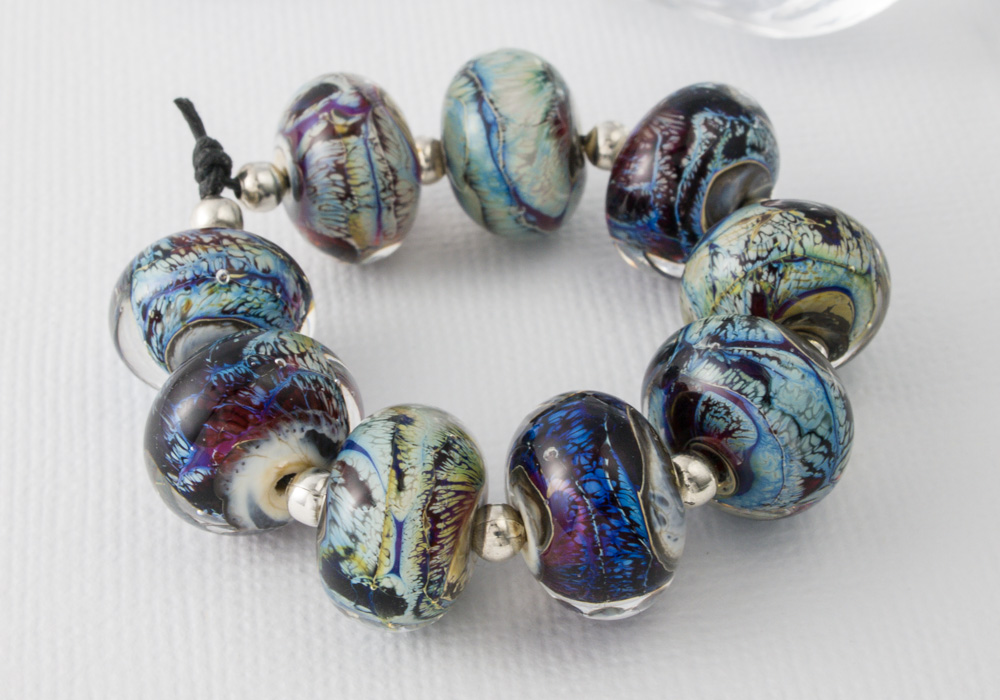 Organic Rainbow Lampwork Beads by Ciel Creations
