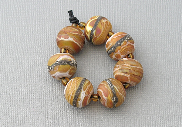 Organic Ochre Lampwork Beads Organic Ochre Lampwork Beads