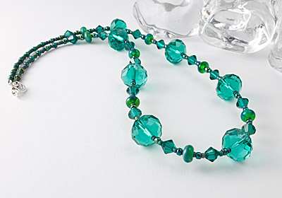 Teal Green Faceted Necklace
