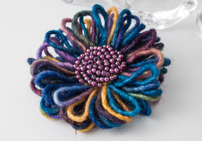 Multi-Colour Flower Brooch