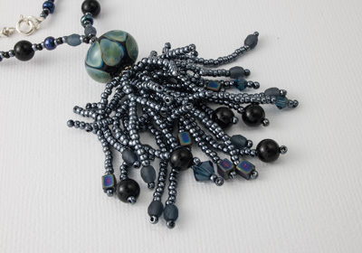 "Blue Fire" Beaded Necklace