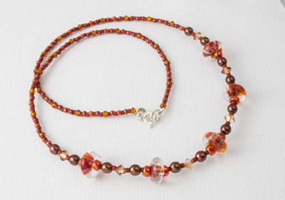 Rust Dichroic Sterling Silver Necklace