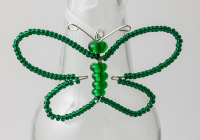 Green Beaded Butterfly Decoration