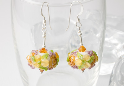 Flower Lampwork Earrings