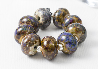 Purple Organic Lampwork Beads