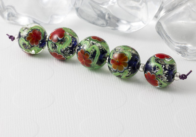 Lampwork Flower Beads