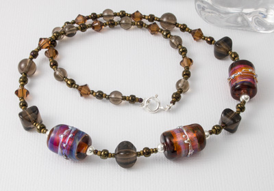 Lampwork Necklace "Amber Shine"