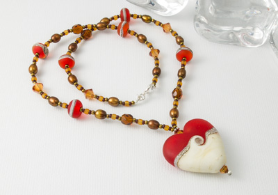 "Tandoori" Heart Pendant Necklace