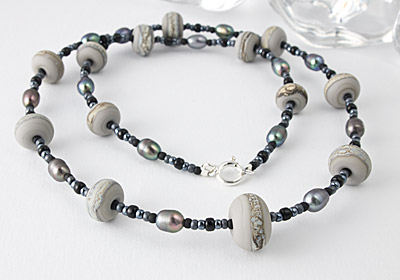 "Silver Lining" Lampwork Necklace