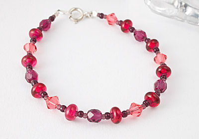 Cranberry Lampwork Bracelet