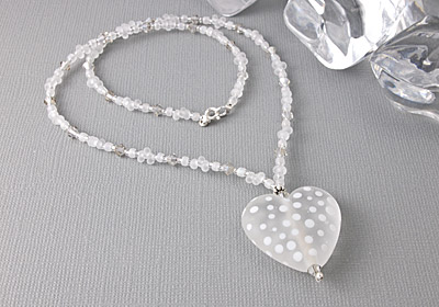 Tumbled Spotty Heart Necklace