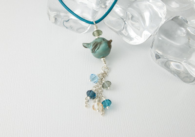 Lampwork Necklace "Blue Bird"