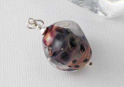 Lampwork Pendant "Purple Tiger Lily"