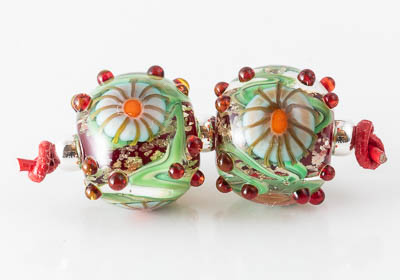 Lampwork Murrini Flower Beads