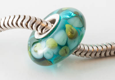 Silver Cored Fritty Lampwork Charm Bead