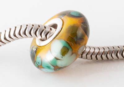 Silver Cored Fritty Lampwork Charm Bead