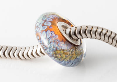 Silver Cored Fritty Lampwork Charm Bead