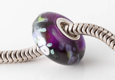 Silver Cored Fritty Lampwork Charm Bead