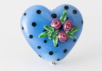 Lampwork Flowery Heart Bead