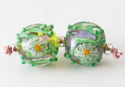 Lampwork Murrini Flower Beads