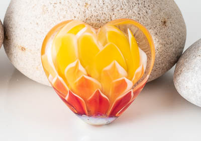 Lampwork Flowery Heart Bead