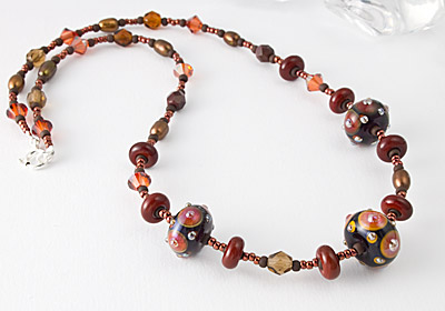 Amber Lampwork Necklace