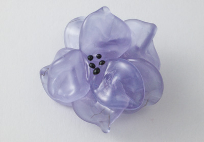 Lilac Lampwork Rose Bead