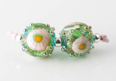 Lampwork Murrini Flower Beads