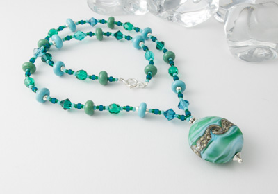 "Seafoam" Lampwork Necklace