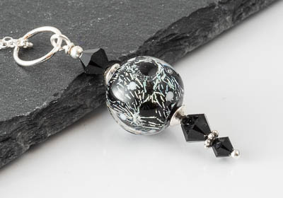 Black Dichroic Lampwork Pendant