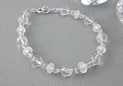 Ice Quartz and  Lampwork Bracelet