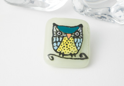 Fused Owl Brooch