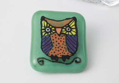 Fused Owl Brooch