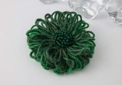 Emerald Green Flower Brooch
