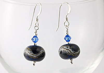 Blue Swirly Earrings