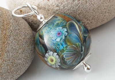 Flower Lampwork Pendant Necklace