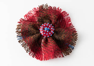 Harris Tweed Flower Brooch