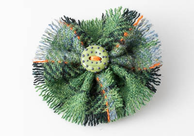 Harris Tweed Flower Brooch