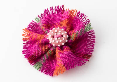 Harris Tweed Flower Brooch