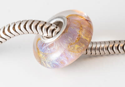 Silver Cored Lampwork Charm Bead