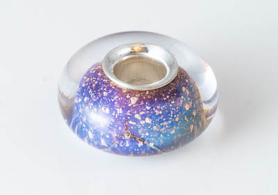 Silver Cored Lampwork Charm Bead