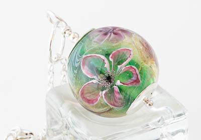 Flower Lampwork Pendant Necklace