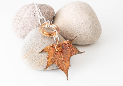 Copper Plated Leaf Pendant