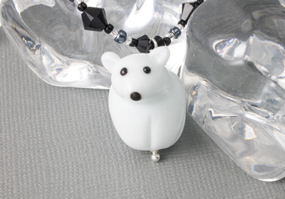 Polar Bear Lampwork Necklace