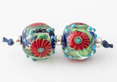 Lampwork Murrini Flower Beads