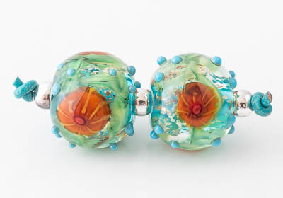 Lampwork Murrini Flower Beads