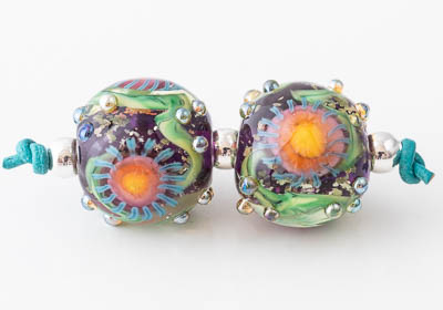 Lampwork Murrini Flower Beads