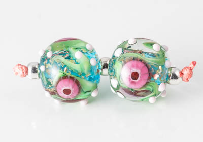 Lampwork Murrini Flower Beads