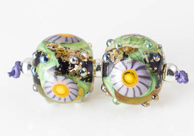 Lampwork Murrini Flower Beads