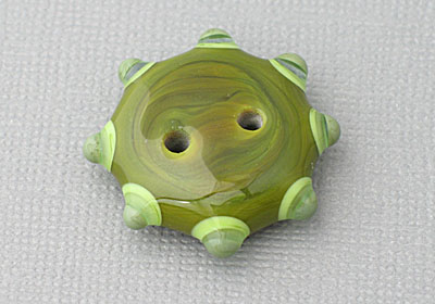 Olive Green Lampwork Button